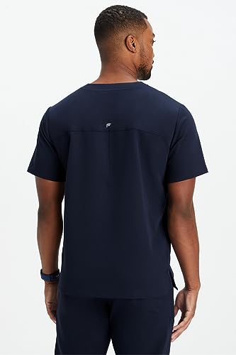 Image of Fabletics Men's Helix 1-Pocket Scrub Top - MotionTech, Wrinkle-Resist, Chest Pocket, Anti-Shrink, Semi-Slim Fit