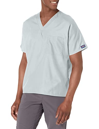 Image of Cherokee Scrubs for Women and Men Unisex V-Neck Tunic Nursing Scrub Top with Chest Pocket, Tuckable Durable Fabric - 4777 | 1 Chest Pocket For Essentials, Traditional Fit, Durable Construction, Comfortable Knit Details, Easy Care, Tuckable Style