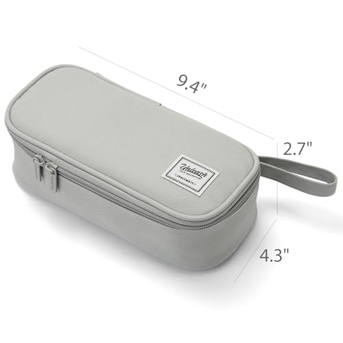 Image of SPACEMATE Pencil Case Pouch Box Bag School Supplies Girls Boys Kids, Cute Preppy Stuff Large Big Capacity Aesthetic Pen Organizer, Back to College Stationary, Light Gray, Standard Stlye, 1800ml