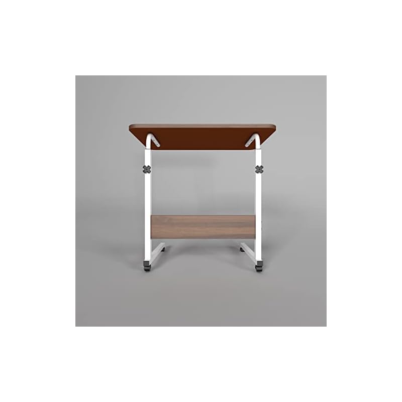 Homeland Design your Heritage Multi Purpose Laptop Table | Wooden Table with Adjustable Height, Wheels | Brown (60 X 60 X 40 Cm) - Image 5