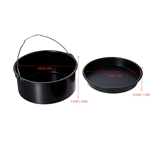 Accesorios para Freidora, Barriles para Pasteles y Sartén para Pizza, Juego de Accesorios para Freidora Profunda para Cocinar Pasteles, Panes, Pizza, Tartas, Galletas (6 Pulgadas) miniatura 6