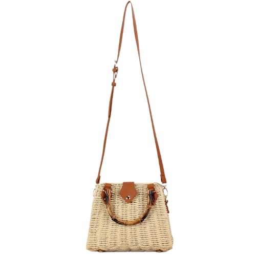 Sac en paille de créateur vintage tressé à la main avec finitions soignées