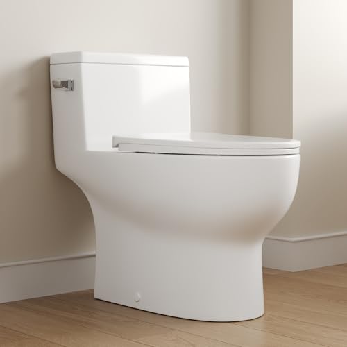 Image of DeerValley One-Piece Comfort Height Toilet Single Flush 1.28 GPF Water-Efficient Elongated Bowl with Soft-Close Seat