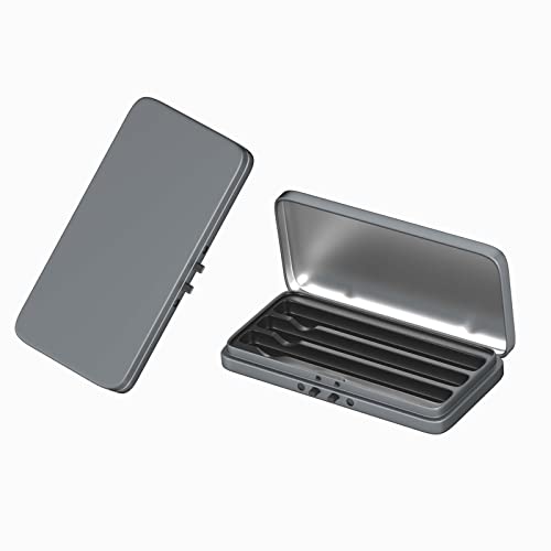 Khmsyog Metal Cigarette Holder King Size, Keep Smell Down Tin Box, Preroll Cone Cigarette Case, 2 Pack Portable Travel Carry Case (Dark Grey) #TOP1
