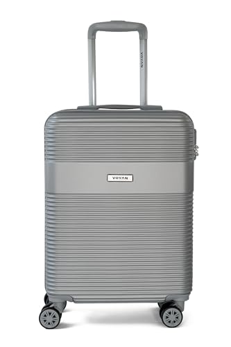 VOYAN Maleta Cabina 55x40x20 Bio Gris, Trolley Rígido ABS Lightweight con Ruedas Dobles 360°, Carcasa Dura Ligera y Cerradura de Seguridad, Equipaje de Mano para Viajes en Avión
