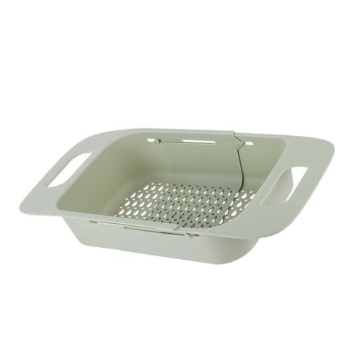 LOORGVEL 多機能伸縮水切りラック 食器収納用排水バスケット 耐久素材 キッチン用果物野菜洗浄カゴ 省スペース設計