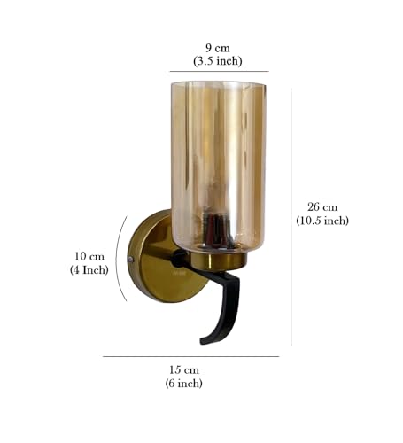 Image of Avior Modern Wall Lamps for Bedroom, Living Room, Restaurant Decoration Wall Light, Cafe Lamps and Wall Lights for Gallery (Metal & Glass)