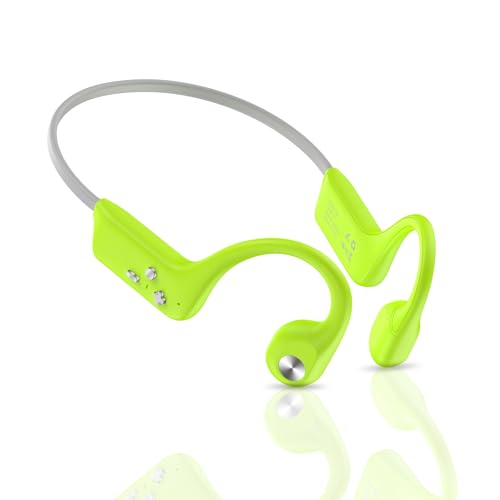 Image of Bone Conduction Headphones, Bluetooth 6.0 Open Ear Headphones with Mic, Type-C Quick Charge. Long Battery Life, IPX5 Sweatproof, Lightweight Comfortable for Office, Sports, and Driving(Gray Green)