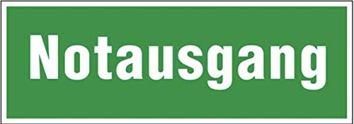 MBS-FIRE - Notausgangschild Nachleuchtend Grün 300 x 105mm Wandmontage ISO 7010