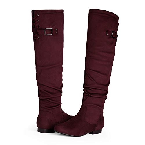 Image of DREAM PAIRS Women's Over The Knee Flats Slouch Thigh Boots