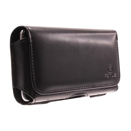 Fonus Leather Case Belt Clip for Compatible with Wiko Ride 3 Phone Model - Swivel Holster Cover Pouch w Loops