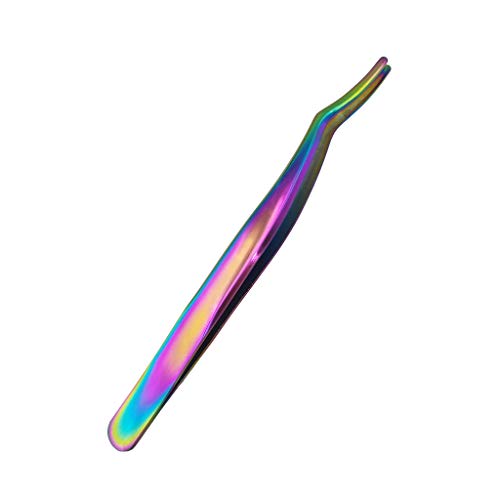 Pinzas precisión para pestañas postizas extensiones, Profesionales acero inoxidable herramienta,para magnéticas naturales pestañas,3D,6D (Arcoiris) Cover