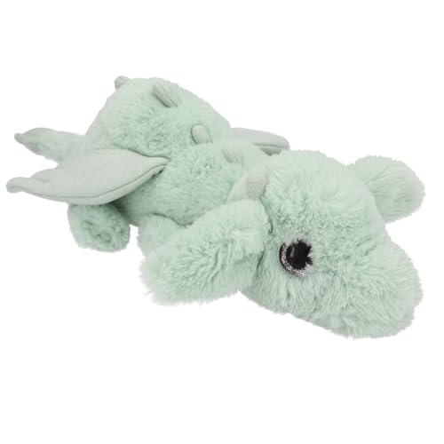 Depesche 13865 Snukis - Peluche Dragon en Vert, avec Fourrure Douce et Yeux argentés Scintillants, Peluche de 20 cm env.