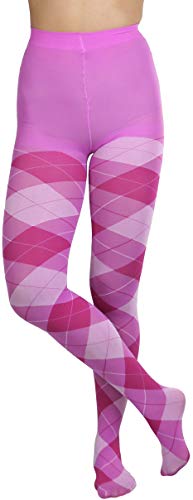 Image of ToBeInStyle Women's Argyle Checkered Diamond Rhombus Net Opaque Sheer Tights Pantyhose