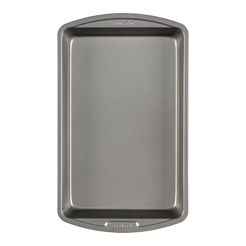 GoodCook 11' x 7' Nonstick Steel Cake Baking Pan, Multipurpose Nonstick Baking Pan for Brownies, Biscuits, and Cake, Gray