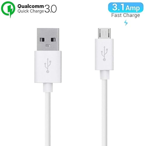 Image of The Black Store Original Cable Compatible For Samsung Galaxy J8 2018 | Micro Usb Data Cable | Quick Fast Charging Cable (Only Cable) White