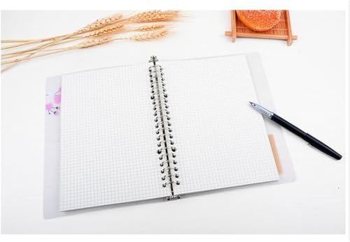 Cuaderno de cuadrícula recargable con anillas metálicas y hojas gruesas 7