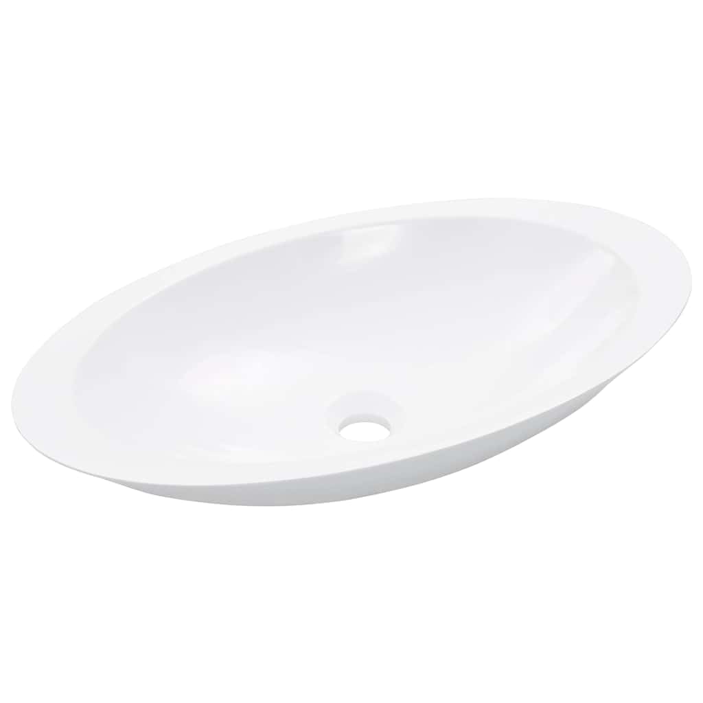 Lavabo in ghisa minerale, bianco, 59,3 x 35,1 x 10,7 cm, lavabo sospeso, WC degli ospiti, per ristrutturazione, ristrutturazione, ristrutturazione, bagno