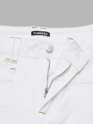 Flamingals High Waisted Straight Leg Jeans Women Slim Casual Crop Pants4