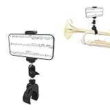 Verstellbarer Trompeten-Handyständer mit 360°-Drehung, Marschkapellen-Notenhalter-Clip-Zubehör für Klarinette, Oboe und Saxophon