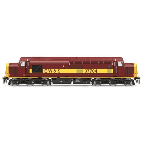 Hornby TT:120 TT3037M EWS - Class 37-37704 Diesel Locomotive Era 9 Model Train Maroon Yellow