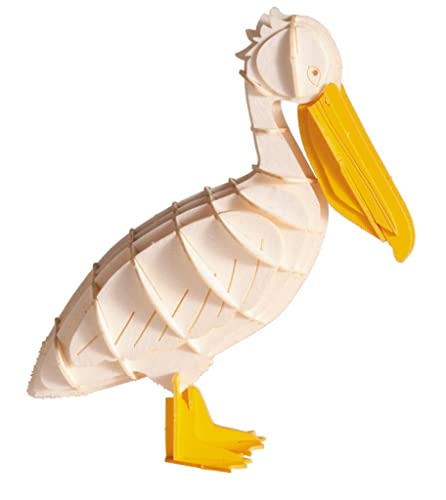 Fridolin GmbH Puzzle animal 3D – Pélican en papier, monté env. 9,5 × 10 × 3,5 cm