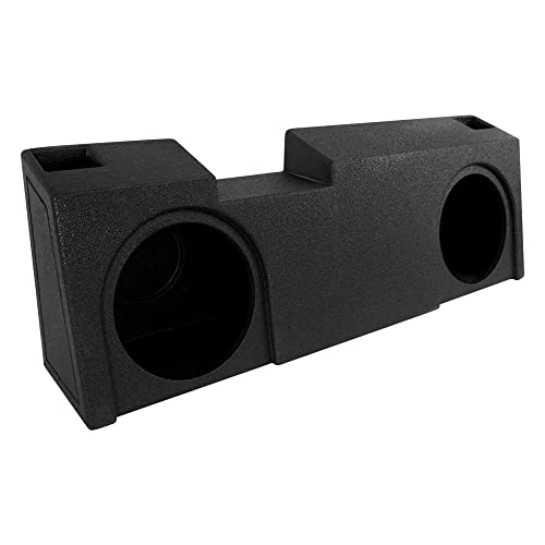 Q Power QBGMC19212 Underseat Upfire Dual 2 Hole 12 Inch Ported Subwoofer Box with Bed Liner Spray for 2019-2022 GMC/Chevy Crew Cab and Double Cab