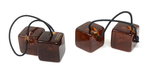 Parcelona French Twin Cube Small Hair Ties Set Of 2 Celluloid Acetate Ponytail Non Slip Flexible Elastic Hair Ties For Thick Hair Durable Fashion Hair Styling Women Hair Accessories Hair Ties For Girls, Made In France (Tortoise Shell) #TOP5