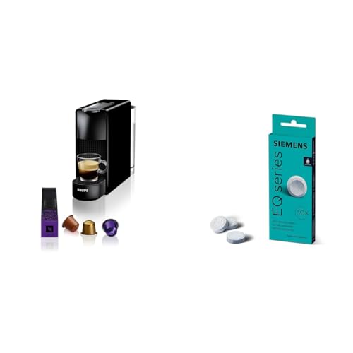 NESPRESSO Krups XN1108 Essenza Mini Kaffeekapselmaschine & Siemens Reinigungstabletten TZ80001A, 10 Stück