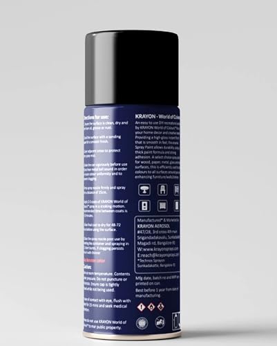 Image of BANNA Krayon Matte Black Acrylic Spray Paint 400 ml | Quick Dry Rust-Resistant Multi Surface Aerosol Spray Paint for Metal, Wood, Plastic, Glass, Furniture & DIY Projects