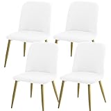 Gollense Curved Chair Covers for Dining Room Set of 4, Mid Century Modern Chair Slipcovers, Semi Circle Back Chair Seat Protector for Kitchen Living Room (T-White)