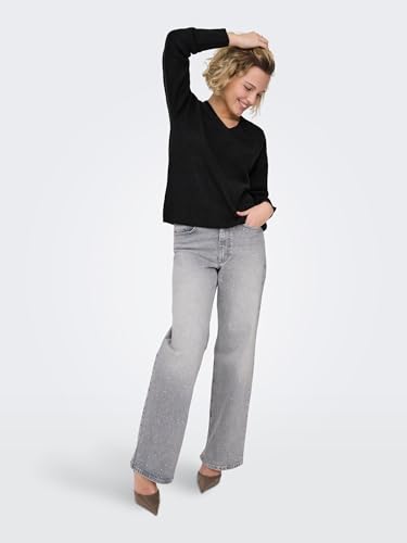 ONLY Damen ONLCAMILLA V-Neck L/S Pullover KNT 15204588, Schwarz,M – Ansicht 6