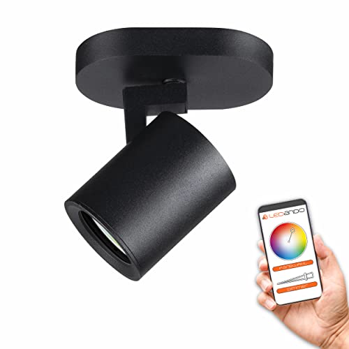 Smarter Spot Nirual- 1-flammig- Wandstrahler - Deckenstrahler - schwarz - Inkl. Tuya LED GU10 Leuchtmittel - Spotleuchte - Deckenspot Cover