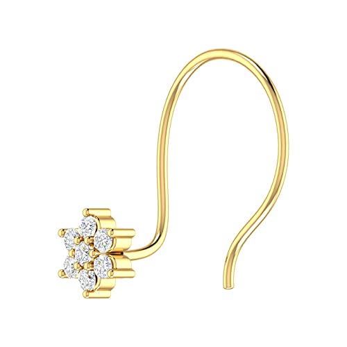 0.04 Carat Diamond Star Nose Pin Stud in 14K Gold (I1-I2 Clarity)