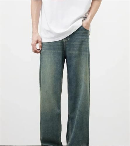 Men Vintage Jeans High Waist Casual Straight Fit Baggy Trousers Korean Fashion Street Trousers2