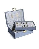 Benevolence LA Large Jewelry Storage Box | Velvet Boxes for Women | Earring, Bracelets, Rings, Necklace Organizer | 2 Layer Case for Women's...