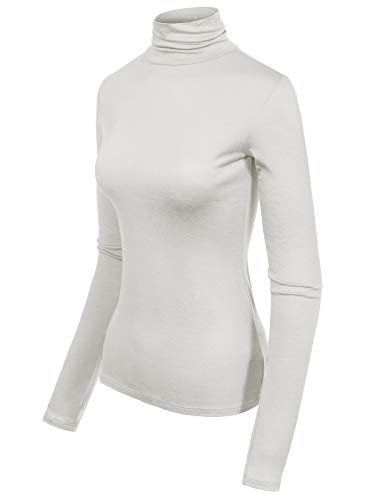 Image of MixMatchy Women's Slim Lightweight Long Sleeve Pullover Turtleneck Mock Shirts Base Layer Undershirts Active Tops