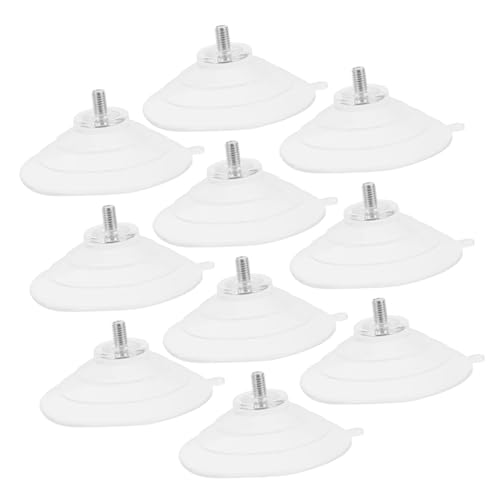 Garneck 10pcs Metal PVC Suction Cups Screw-on for Glass Windows Heavy Duty Rotating Sucker Pads