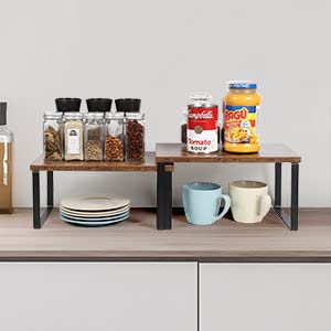 Set di 2 Ripiani in Legno e Metallo, Scaffale