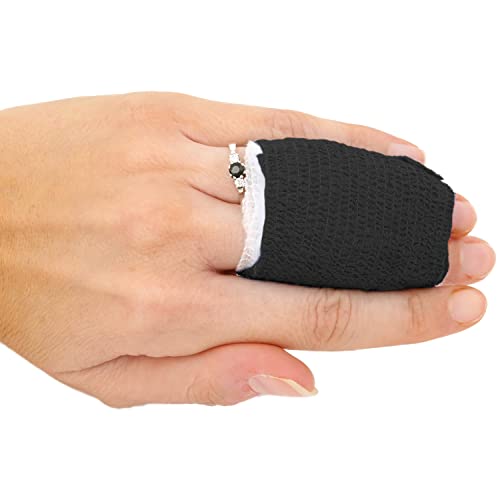 Image of Ever Ready First Aid Self Adherent Cohesive Wrap Bandages, 2 inch x 5 Yards for First Aid, Sprains, Swelling, Sports, Pets, Black Color - 12 Count