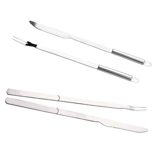 Set de tenedor y cortador para parrilla en acero inoxidable LIOOBO miniatura 1