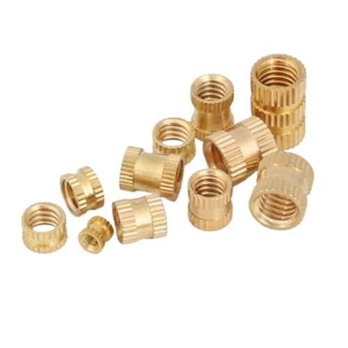 YCPIN(小さな店) 1000個 M2 M2.5 M3 M4 M5 真鍮インサートナット 射出成形真鍮ローレットねじインサートナット(Length 8mm,M3 OD 4.2mm)