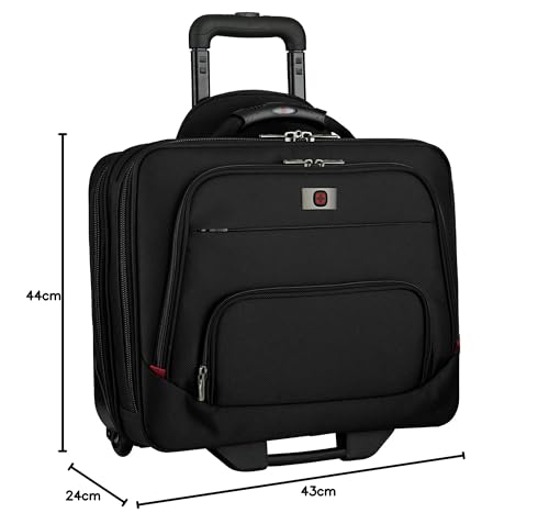 Image of WENGER 16 Inch Wheeled Laptop Case with Tablet Pocket, 22 litres, Ideal for Business Travel, Black, 605978