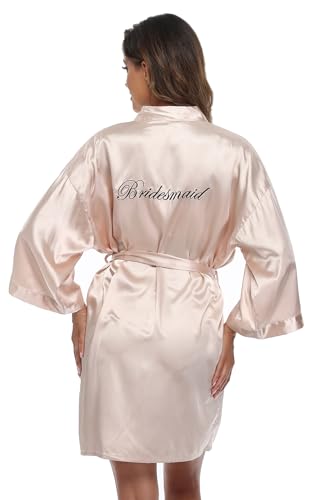 5 Pcs Bridesmaid Kimono Robe sets Bride Silky Wedding Day Bathrobe Embroidered Getting Ready2