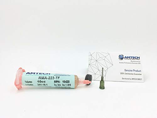 AMTECH RMA-223-TF No-clean Tacky Solder Flux (ROL0) 10cc Dispencing Kit USA 16420K