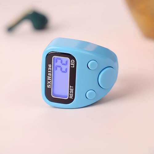 Image of Electronic Wood-Grain Hand Tally Counter with Built-in Compass & Red Tassel - Digital Prayer Bead /Tasbih Clicker with LCD Display and Reset Function (Model No 506)