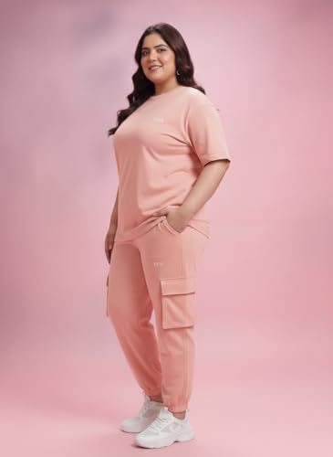 Image of Kepa Plus Size Summer Co Ord Set for Women | Top and Lower Set with Stretchable Waistband | Stylish Airport Outfit for Women | Western Track Suit Co-Ord Set for Casual Wear