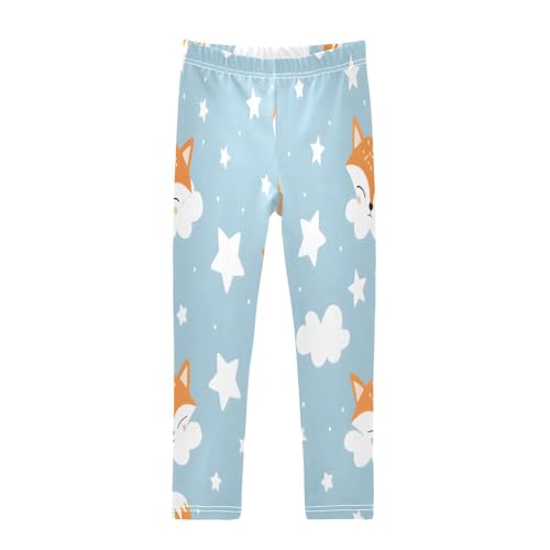 Toddler Girls Leggings Printed Yoga Pants Leggings Fox White Clouds for Kids