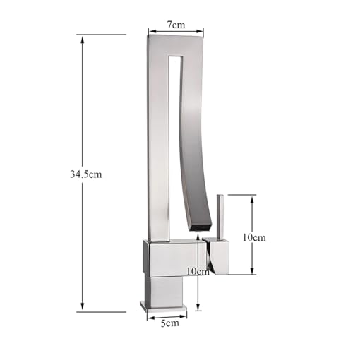 Robinet de lavabo carré avec mitigeur de précision anti-éclaboussures