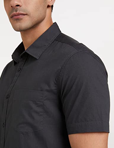 Image of Amazon Brand - Symbol Men's Cotton Shirt | Casual | Plain | Half Sleeve | Summer - Regular Fit (Available in Plus Sizes)